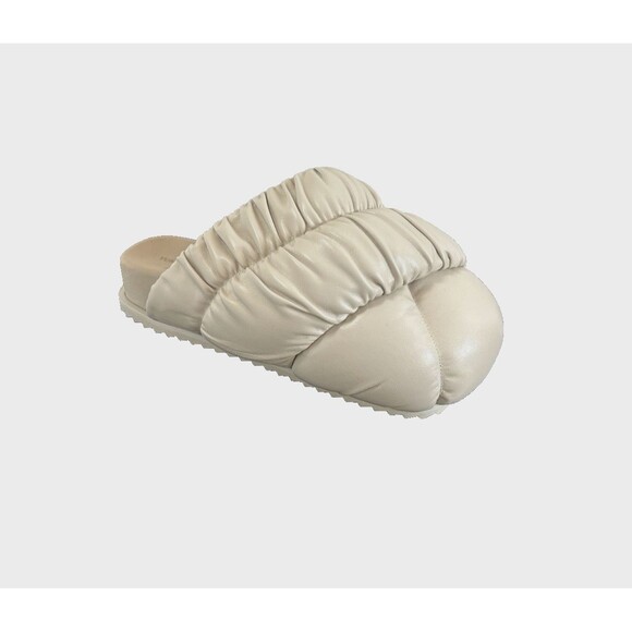 YUME YUME Tent Puffy Padded Oversized Mules Beige Ruching Size EU 36/US 6 NEW - Picture 3 of 9